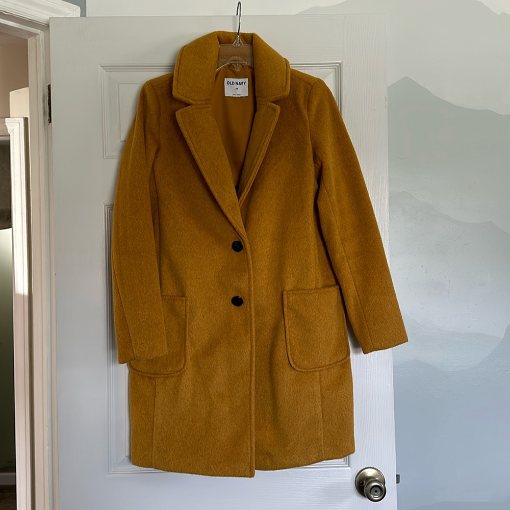Old Navy Mustard Yellow Peacoat